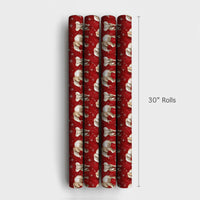Red Snowflake Animal Gift Wrap, Watercolor Elephant Christmas Wrapping Paper, Winter Wildlife Elephant Wrapping Paper, Xmas Wrapping Paper