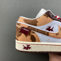 Low Top Sneakers, Red Gold Colorway, Lace Up Design, Casual Gift for Sneaker Fans