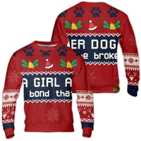 Dog Mom Christmas Sweater, Girl and Her Dog Ugly Sweater, Adorable Dog Lover Holiday Sweatshirt, Pet Parent Xmas Pullover, Winter Crewneck