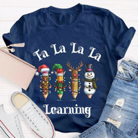 Festive School Holiday Shirt, Christmas Pencil Learning T-Shirt, Adorable Christmas Teacher Graphic Tee, Classroom Winter Shirt
