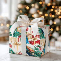 Watercolor Holiday Bird Gift Wrap, Christmas Peacock Wrapping Paper, Elegant Festive Present Paper, Botanical Xmas Gift Wrapping Roll