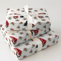 Black Lab Dog Christmas Gift Wrap, Santa and Black Labrador Wrapping Paper, Festive Puppy Holiday Wrapping Paper, Pet Lover Gift Wrap