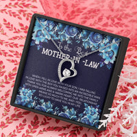 Cubic Zirconia Heart Pendant, Mother in Law Forever Love Heart Necklace, Bonus Mom Heart Jewelry, Birthday Christmas Present for Mother in Law