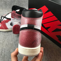 High Top Sneakers, Burgundy White Colorway, Lace Up Design, Casual Gift for Sneaker Fans