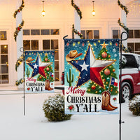 Merry Christmas Y'all Yard Flag, Texas Christmas Garden Flag, Double Sided Holiday Lawn Flag, Southern Winter Decor