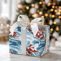 Humorous Nautical Christmas Gift Wrap, Santa in Speedboat Wrapping Paper, Boating Santa Present Paper, Coastal Holiday Gift Wrapping Paper