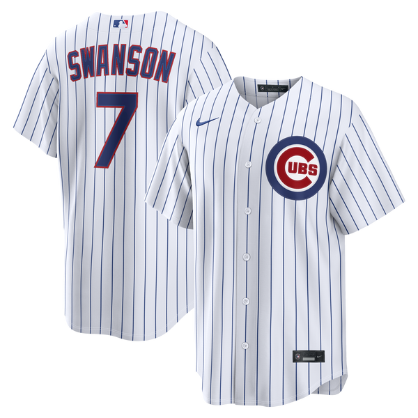 Chicago Cubs Dansby Swanson White Home Replica Jersey