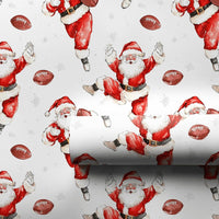 Christmas Sports Wrapping Paper, Football Santa Wrapping Paper, Watercolor Holiday Gift Wrapping Paper, Game Day Xmas Gift Wrap Paper