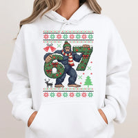 Sasquatch Ugly Xmas Hoodie, Humorous Bigfoot Christmas Hoodie, Retro Sasquatch Holiday Sweatshirt, Winter Christmas Hoodie, Bigfoot Lover Present