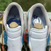 Low Top Sneakers, Blue White Black Colorway, Lace Up Design, Casual Gift for Sneaker Fans