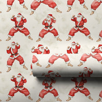 Martial Arts Holiday Gift Wrap, Karate Santa Christmas Wrapping Paper, Humorous Secret Santa Wrapping Paper, Novelty Christmas Gift Wrap Roll