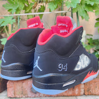High Top Sneakers, Black Red Colorway, Lace Up Design, Casual Gift for Sneaker Fans