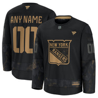 New York Rangers Black 2024 Military Appreciation Custom Practice Jersey