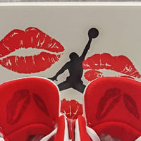Mid Top Sneakers, Red Colorway, Valentine Design, Lace Up Design, Casual Gift for Sneaker Fans