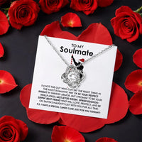Cubic Zirconia Love Knot Pendant, Christmas Naughty List Love Knot Necklace, Soulmate Necklace, Romantic Holiday Present for Wife Her