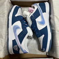 Low Top Sneakers, Blue White Colorway, Lace Up Design, Casual Gift for Sneaker Fans