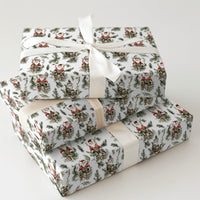Camo Rifle Santa Claus Gift Wrap, Hunter Santa Wrapping Paper, Rustic Outdoor Santa Christmas Wrapping Paper, Hunting Holiday Gift Wrap