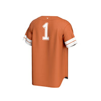#1 Texas Longhorns Collegiate Baseball Fashion Jersey - Texas Orange