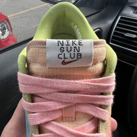 Low Top Sneakers, Brown Pink Green Colorway, Lace Up Design, Casual Gift for Sneaker Fans