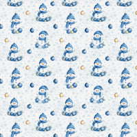 Blue Winter Holiday Gift Wrap, Snowman Christmas Wrapping Paper, Adorable Snowman Wrapping Paper, Festive Xmas Gift Wrap, Holiday Present Paper