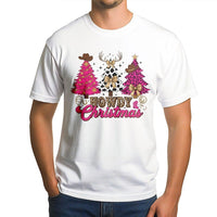 Cowgirl Western Holiday Trees Graphic Tee, Howdy Christmas T-Shirt, Adorable Country Christmas Shirt, Retro Western Xmas T-Shirt Present for Her