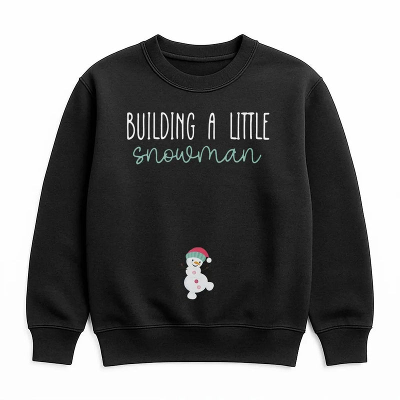 Christmas Pregnancy Announcement Sweatshirt, Building a Little Snowman Sweatshirt, Holiday Baby Reveal Crewneck, Adorable Mom to Be Sweatshirt