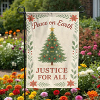 Christmas Tree Floral Yard Flag, Peace on Earth Justice for All Garden Flag, Poinsettia Holiday Garden Flag, Festive Outdoor Lawn Flag Decor