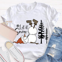 Let It Snow Teacher Shirt, Humorous Snowman Christmas T-Shirt, Adorable Winter Holiday Tee, Festive Classroom Graphic T-Shirt, Teacher Xmas Present
