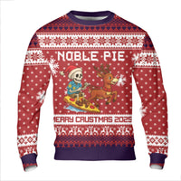 Humorous Reindeer Christmas Sweatshirt, Merry Crustmas Skeleton Pizza Sweatshirt, Ugly Holiday Pizza Crewneck, 2025 Foodie Present Sweatshirt