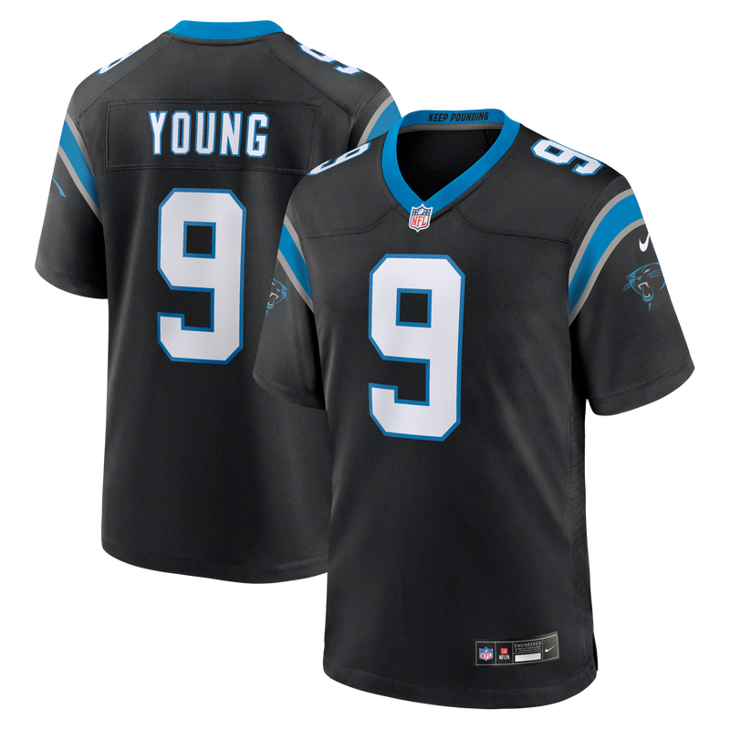 Carolina Panthers Bryce Young Black Team Game Jersey