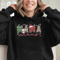 Festive Mama Claus Holiday Hoodie, Mama Claus Christmas Hoodie, Adorable Mama Claus Santa Hat Pullover, Matching Family Xmas Sweatshirt Present