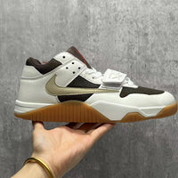 Low Top Sneakers, White Brown Colorway, Reverse Hook Design, Lace Up Design, Casual Gift for Sneaker Fans