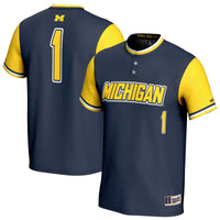 Michigan Wolverines Lightweight Collegiate Softball Fashion Jersey - Navy