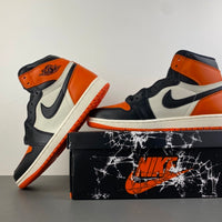 High Top Sneakers, Black White Orange Colorway, Lace Up Design, Casual Gift for Sneaker Fans