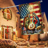 Holy Family American Flag Christmas Yard Flag, Nativity Scene Garden Flag, Double Sided Religious Holiday Lawn Banner