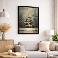 Impressionist Winter Forest Canvas Print, Christmas Tree Canvas Wall Art, Snowy Landscape Wall Decor, Holiday Season Canvas Art Present