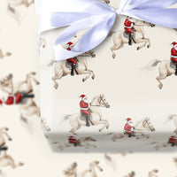 Equestrian Christmas Gift Wrap, Santa on Horseback Wrapping Paper, Watercolor Santa Wrapping Paper, Horse Lover Holiday Gift Wrap Roll