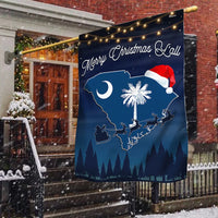 Double-Sided Palmetto Tree Santa Hat Yard Flag, South Carolina Merry Christmas Y'all Garden Flag, Southern Holiday Lawn Flag