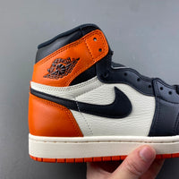 High Top Sneakers, Black White Orange Colorway, Lace Up Design, Casual Gift for Sneaker Fans