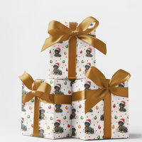 Santa Dog Gift Wrap, Dachshund Christmas Wrapping Paper, Watercolor Wiener Dog Paper, Holiday Dog Wrapping Paper, Xmas Gift Wrap Roll