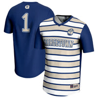 #1 Georgetown Hoyas Lightweight Soccer Fashion Jersey - Navy