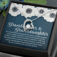 Forever Love Heart CZ Pendant Necklace, Grandmother and Granddaughter Necklace, 14k White Gold Finish Jewelry, Birthday Christmas Present