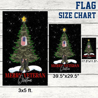 Military Boots Camo Tree Yard Banner, Merry Veteran Christmas Garden Flag, Double Sided Holiday Flag, Patriotic Lawn Decor
