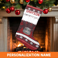 Custom Name Pet Christmas Stocking, Personalized Chinchilla Christmas Stocking, Adorable Animal Holiday Stocking, Chinchilla Lover Holiday Present