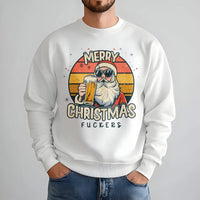 Sarcastic Christmas Drinking Sweatshirt, Humorous Santa Sweatshirt, Offensive Xmas Holiday Crewneck, Humor Santa Drinking Sweater, Party Present