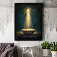 Star of Bethlehem Christmas Wall Art Canvas, Nativity Manger Canvas Print, Religious Holiday Holy Family Decor, Christian Home Present Art
