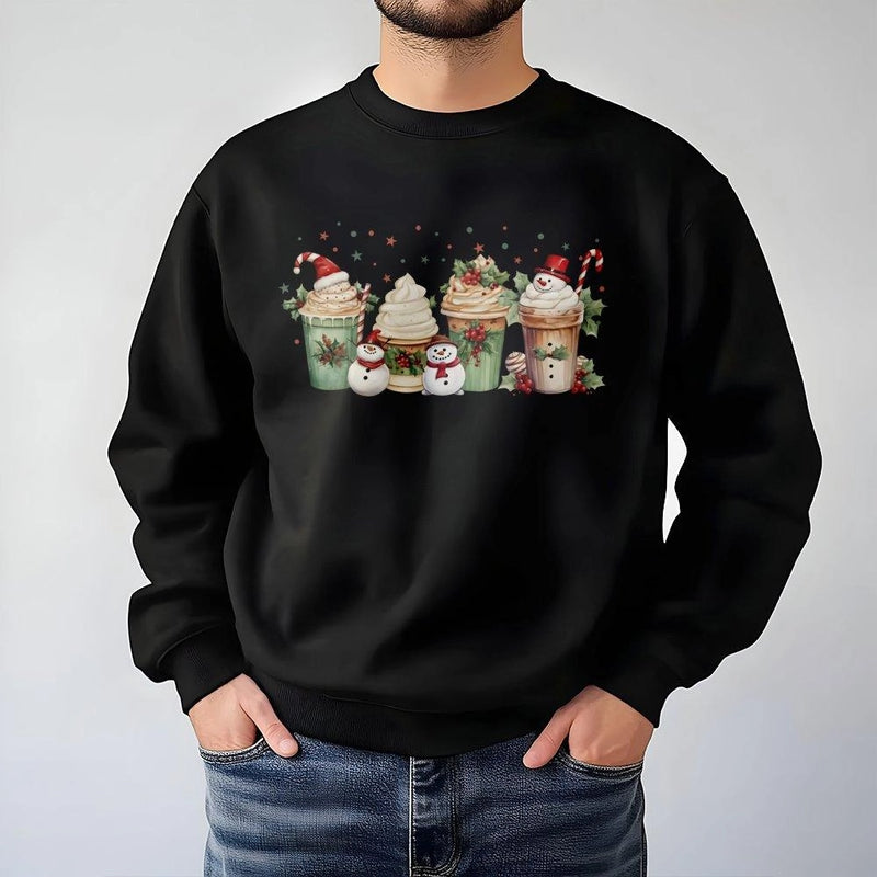 Snowman Latte Sweater, Christmas Coffee Sweatshirt, Holiday Coffee Crewneck, Adorable Winter Coffee Sweatshirt, Xmas Coffee Lover Present