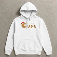 Retro Arcade Cookie Eater Hoodie, Christmas Gingerbread Man Hoodie, Humorous Gamer Holiday Sweatshirt, Adorable Xmas Video Game Pullover Hoodie