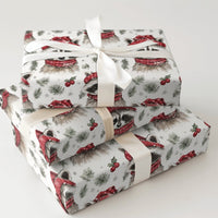 Adorable Woodland Animal Gift Wrap, Watercolor Raccoon Wrapping Paper, Winter Raccoon Holiday Paper, Christmas Present Wrapping Paper Roll