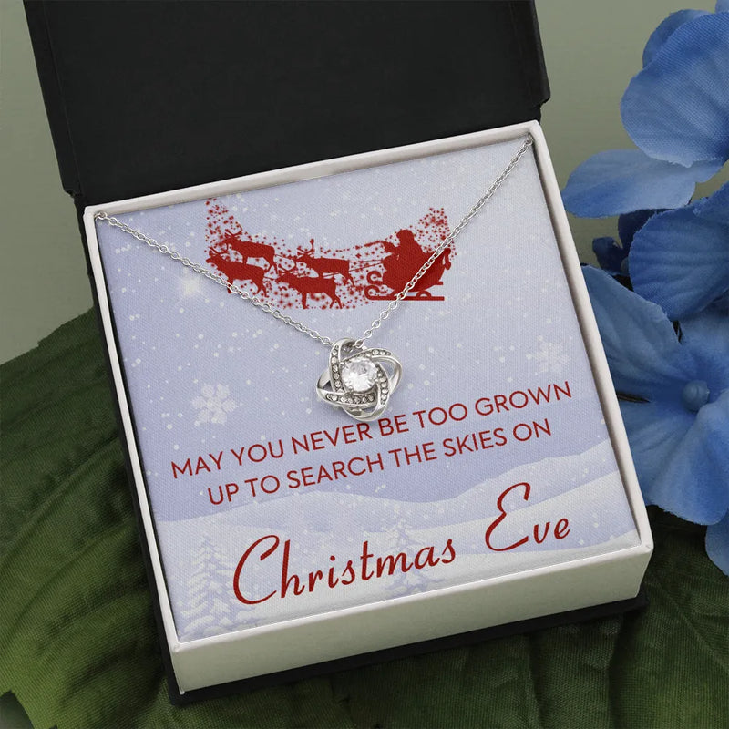 Love Knot Daughter Necklace, Christmas Necklace for Daughter, Holiday Daughter Necklace Present, Christmas Love Knot Jewelry from Dad